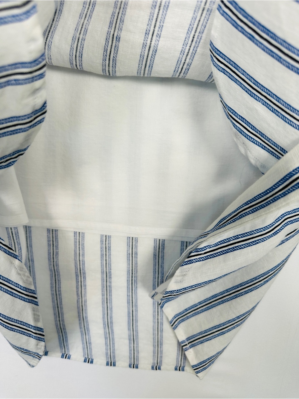 Michael Michael Kors Off Shoulder 100% Linen Mini Dress Blue White Stripe Size M - Picture 5 of 8